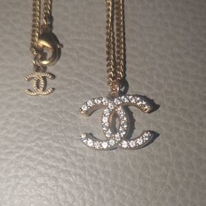 Authentic CHANEL Gold Crystal Necklace